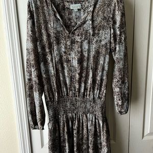 Veronica M geometric print drop waist dress